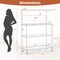 Silver 4-Tier Microwave Stand Rack with 3 Height Adjustable Shelves and 4 Smooth Wheels